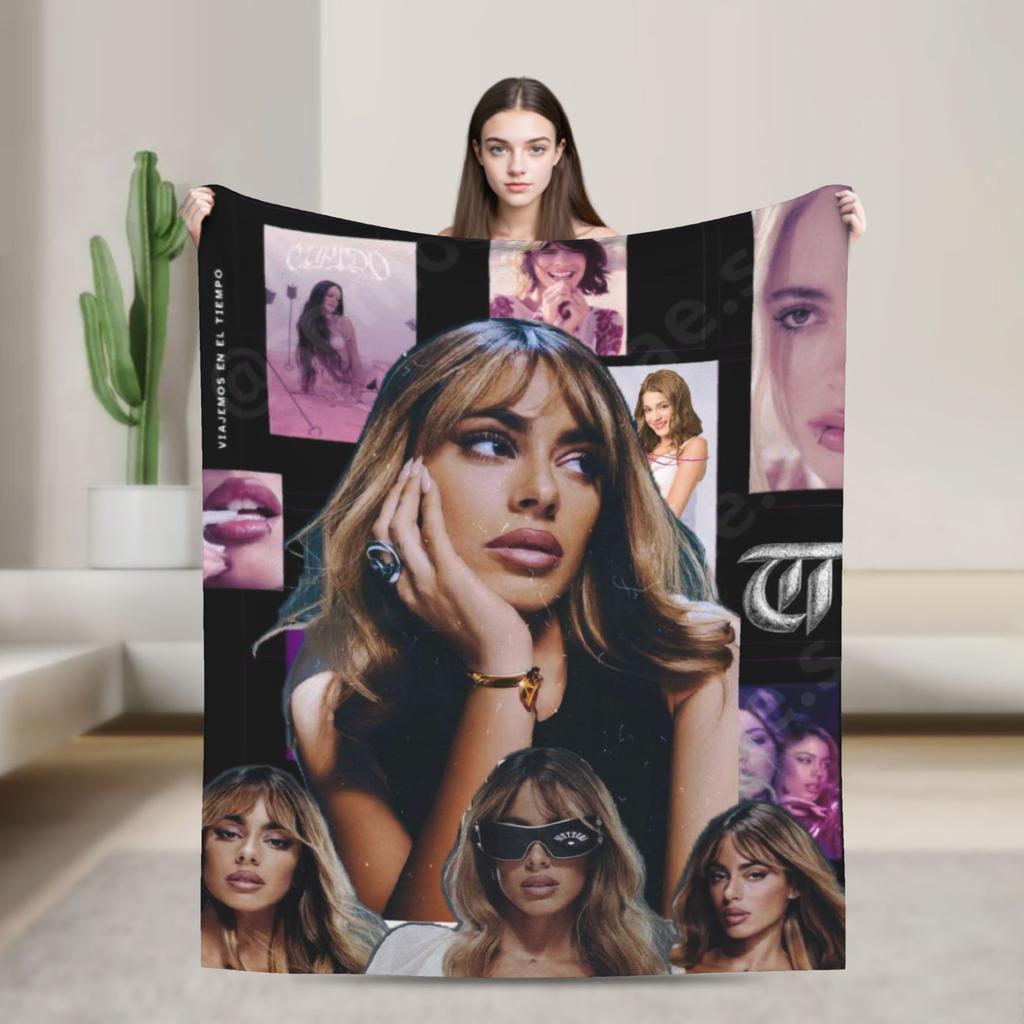 Soft BlanketKids Adult Camping Singer TINI STOESSEL Futtura Album  Throw Blanket Flannel Bedspread Couch Chair Sofa Bed Funny