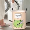 Cute Frog With A Knife Folding Laundry Baskets Dirty Clothes Sundries Storage Basket Home Organizer Hamper