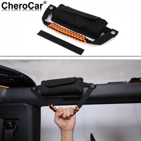

Rear Door Roll Bar Grab Handle Storage Bag Holder For Bronco Orange Accessories