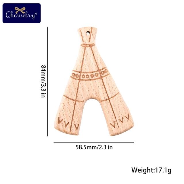 10pc Wooden Teether Animals Beech Teething Grasping Wooden Animal Toy Rodent Baby Teether Pendant DIY  Pacifier Chain Kids Goods