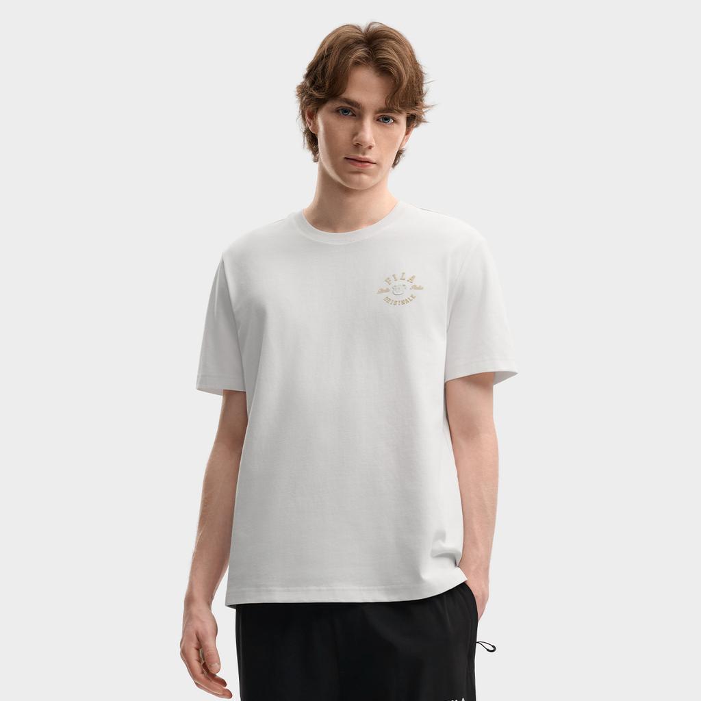 FILA Original Comfortable Solid Color Simple Short Sleeve T-Shirt Men tops F11M639108FWT