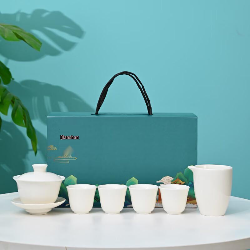 

Suet Jade White Ceramic Kung Fu Tea Set