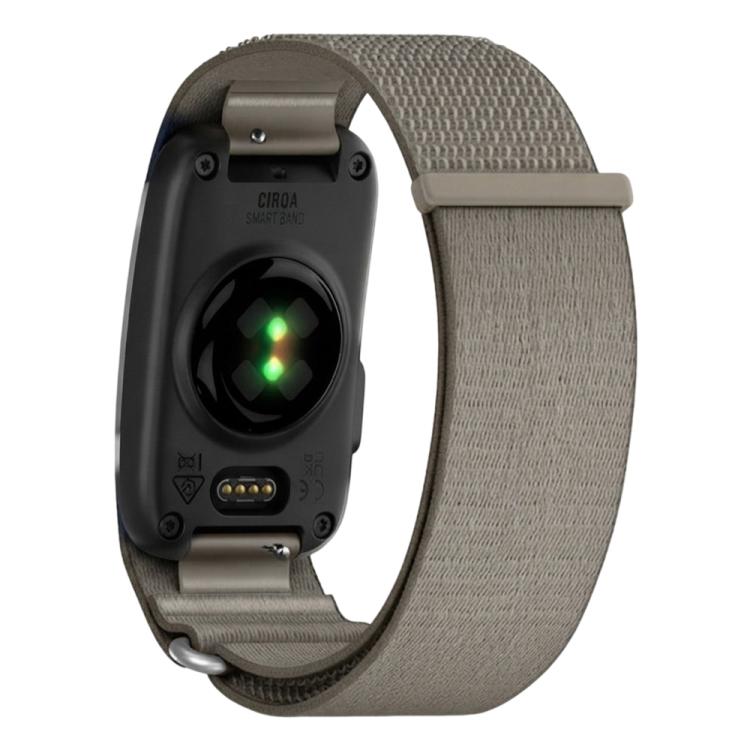 Tkaný nylonový suchý zips Hodinkový remienok Pre Garmin CIRQA Smart Band S-M Wrist Circumference 120-200mm tmavošedá farba