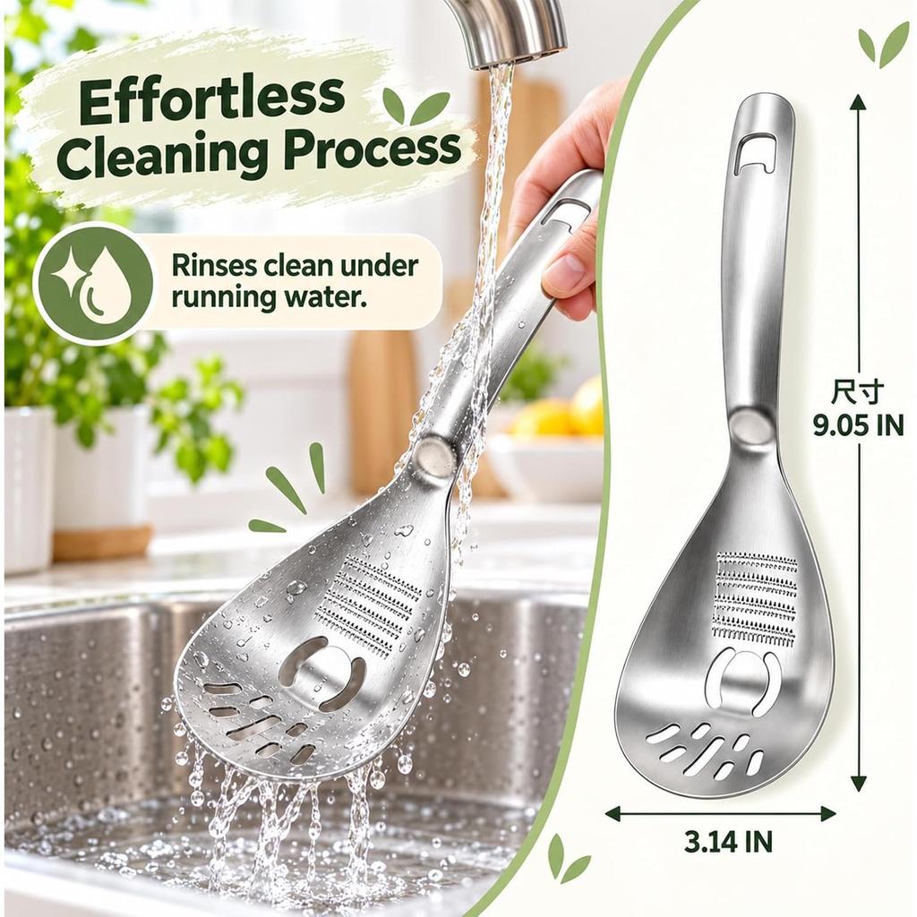 5-in-1 Stainless Steel Cooking Spoon, Multifunctional Stainless Steel Spoon, Stainless Steel Egg Slotted Spoon, Kitchen Cooking Tools for Potato