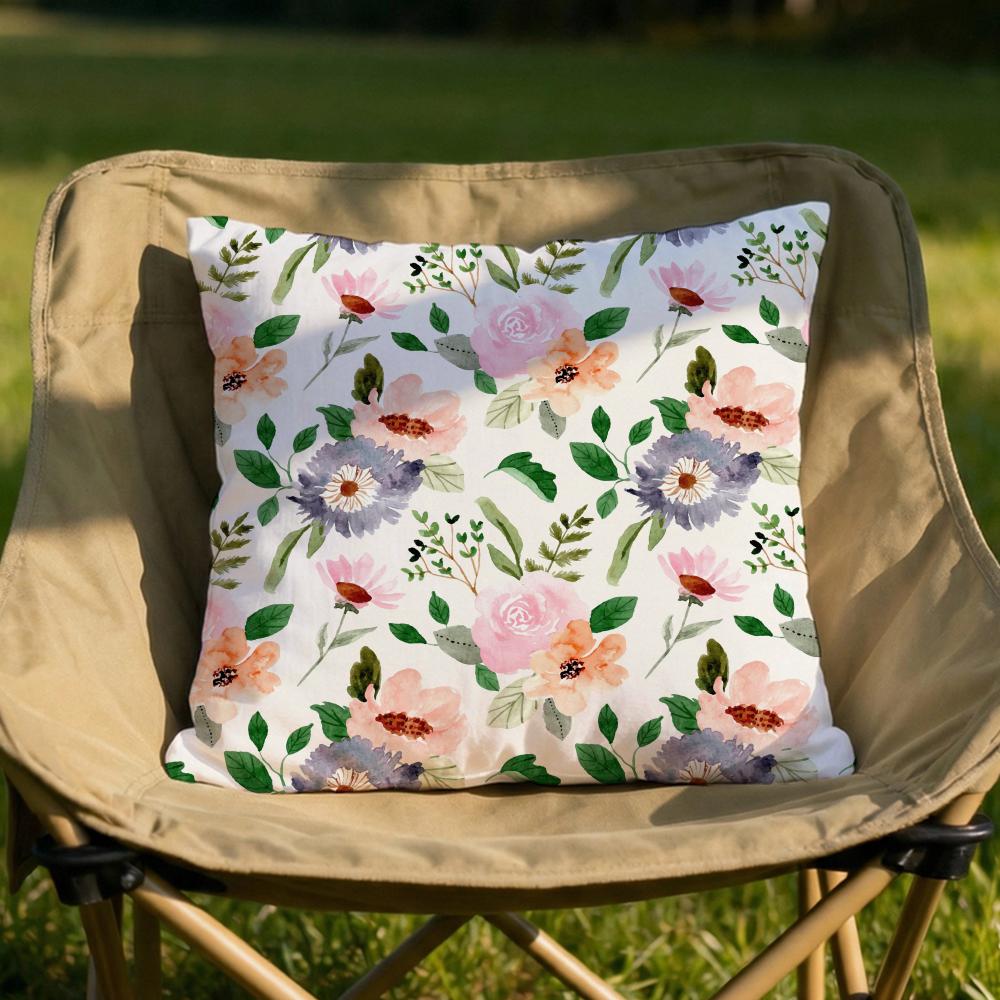 Spring Flower Print Cushion Cover Soft Reversible Durable Pillow Cover MultiScene Use for Home Car Daily Comfort