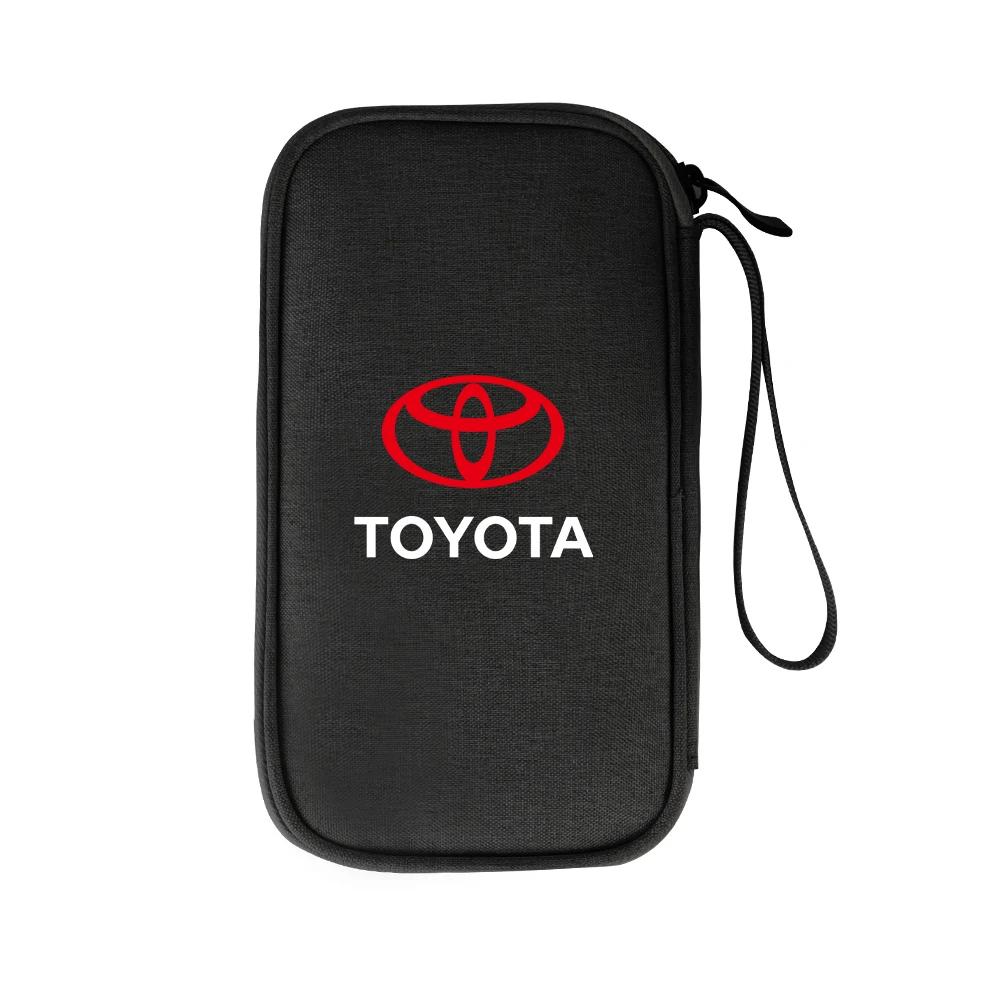 

Сумка для хранения ключей от машины, телефона, кабеля для передачи данных, многофункциональный автостайлинг для Toyota Corolla Camry RAV4 Yaris C-HR Avensis Auris Hilux TRD