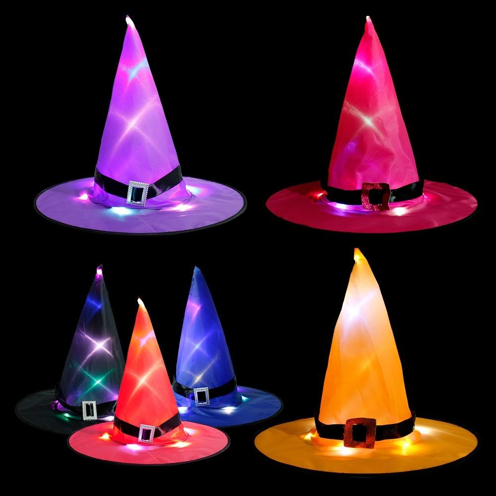 Halloween Gift Glow In Dark Halloween Witch Hat Decoration Prop Cosplay Accessory With LED Light