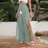 Fashion Women's Printed Casual  Wide Leg Pants Straight Leg Pants Slit Pants