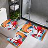 Christmas 3Pcs Bathroom Mat Set Toilet Lid Cover And Rug Ushaped Bath Mats Nonslip Door Mat Decoration
