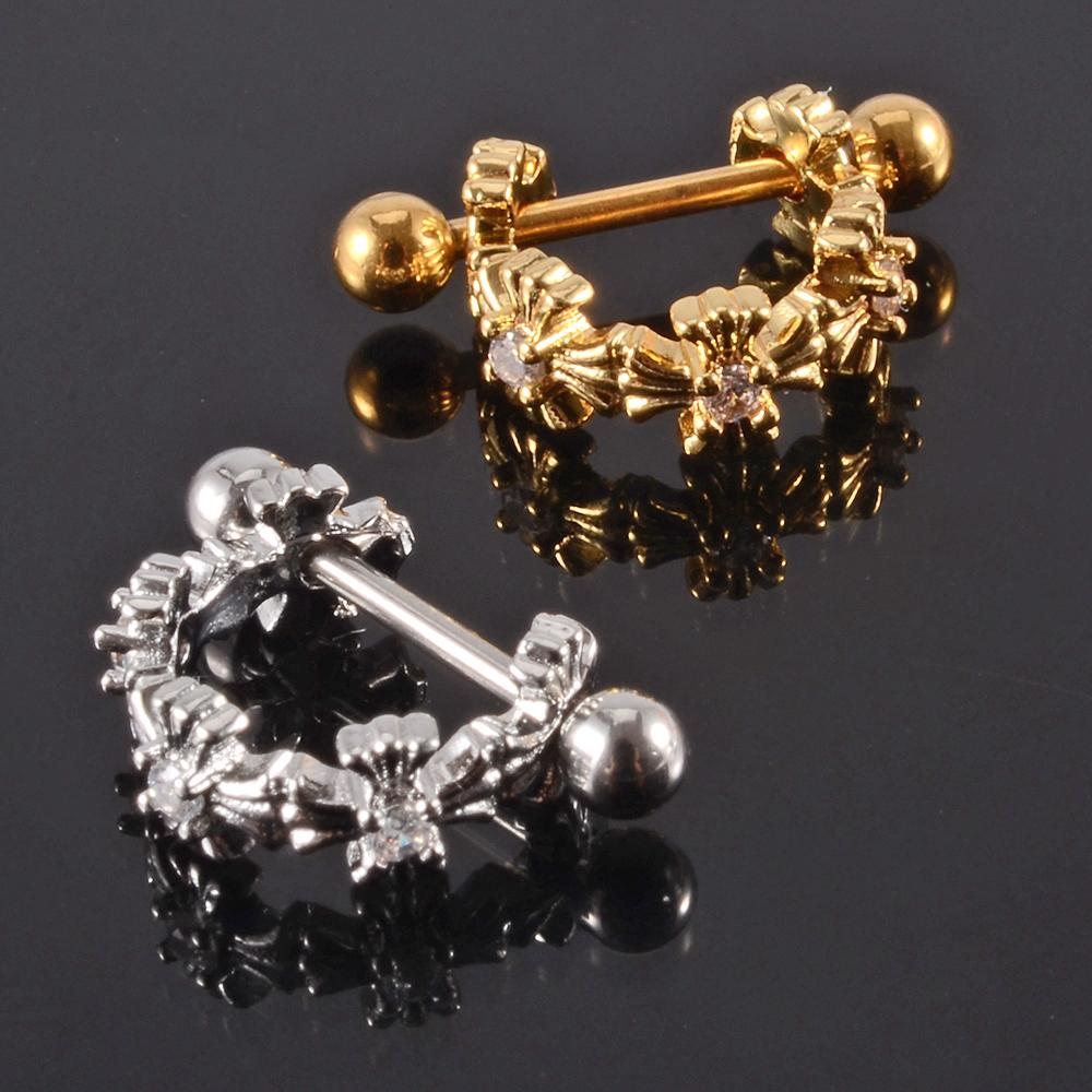 

1pc Ear Tragus Cartilage Ring Stainless Steel Barbell With Cz Hoop Cartilage Cuff piercing Helix Daith Rook Lobe Earrings Silver