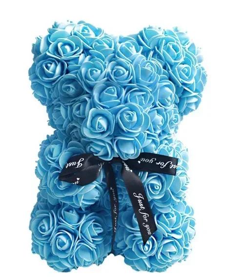 Valentine's Day Eternal Rose Teddy Bear Set - Artificial Flower Decor for Birthday, Anniversary & Romantic Gifts for Girlfriend