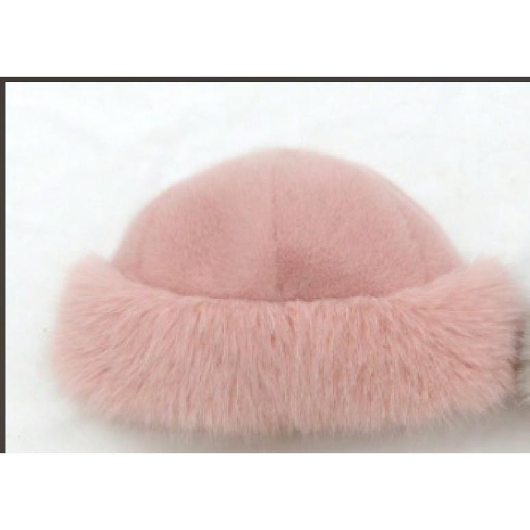 Imitation Fur Hat for Women, Autumn and Winter Plush Fisherman Hat, White, High-end, Adult, Face-slimming, Warm, Ear-protecting