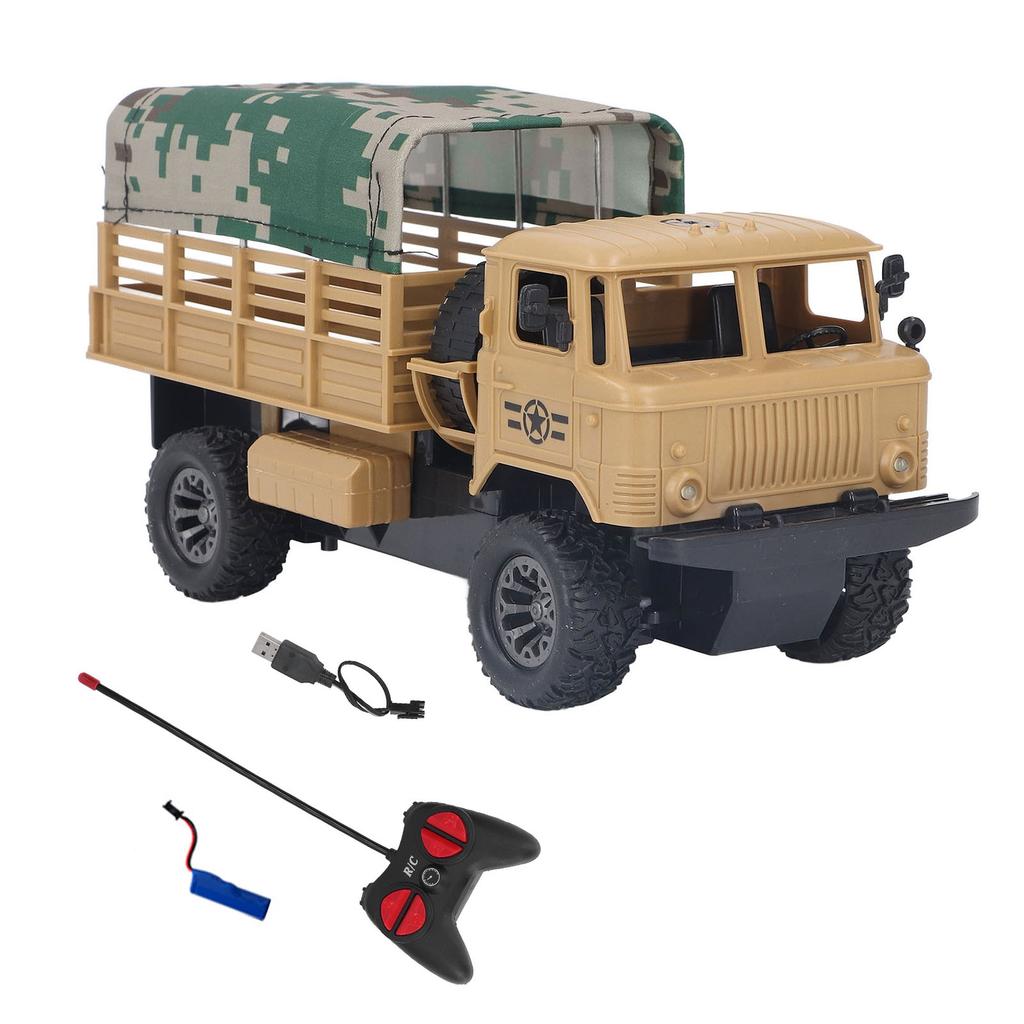RC Military Truck 4 Channel Detachable Tent Remote Control Vehicle Military Truck with Light for Over 6 Years Old Kids