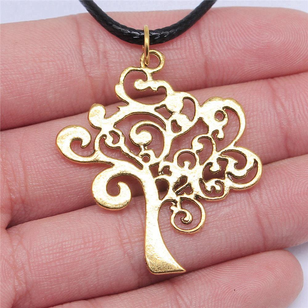 Tree of Life Nature Growth Pendant Antique Bronze Metal Daughter Choker Necklace Trendy Gift