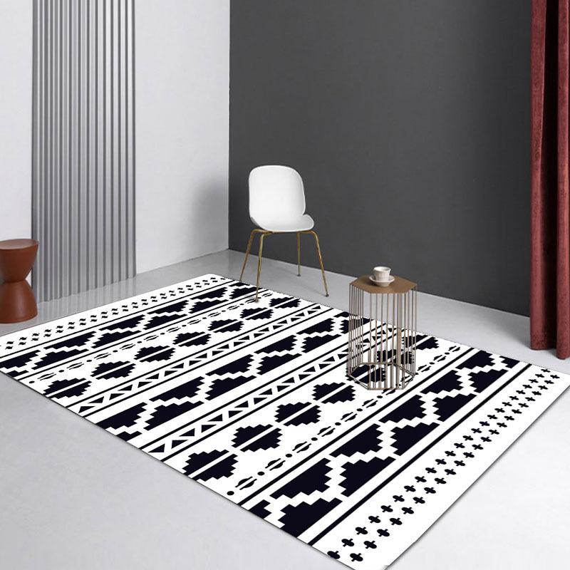 Moroccan Carpet Floor Mat Bohemian Line Home Living Room Carpet Coffee Table Bedroom Bedside Blanket