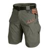 Men's Tactical Cargo Shorts with USA Flag Design, Multi-Pocket, Stretch Waist, Durable Outdoor Work Wear