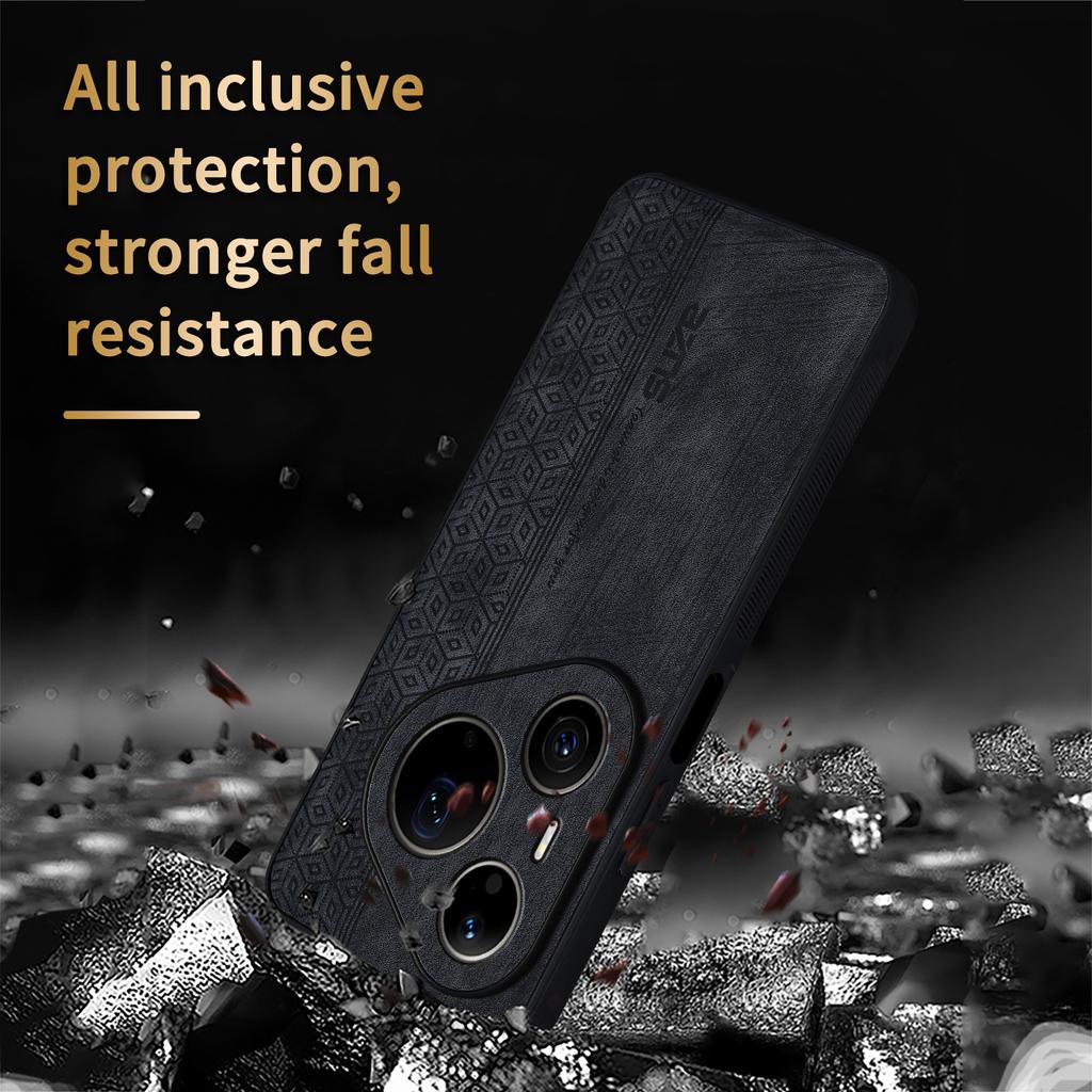 EUCAGR PU Leather Phone Case for Huawei Pura 90 Pro Max Shockproof Soft Protection Back Cover for Huawei Pura 90Pro Bumper Coque