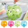 Kids Piggy Bank Unbreakable Plastic for Kids, Transparent Pig Shape Cash Coin Money Saving Jar Bank, Box Nursery Bedroom Decor Management