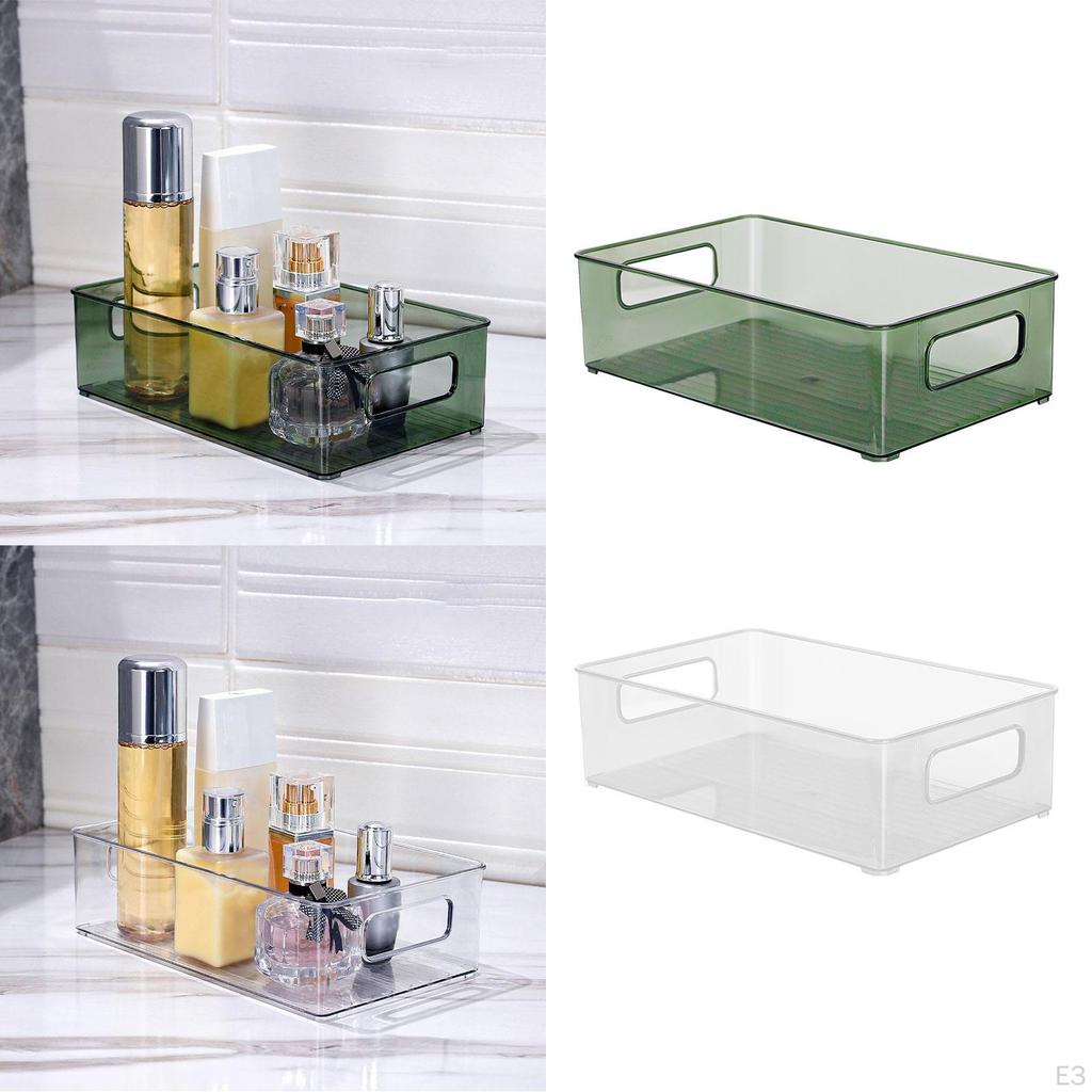 Bathroom Vanity Organizer Food Container 26.5cmx16cmx7.5cm/10.43inchx6.30inchx2.95inch Clear