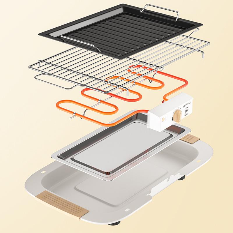 Premium Indoor Smokeless Electric BBQ Grill with Skewers for Barbecue