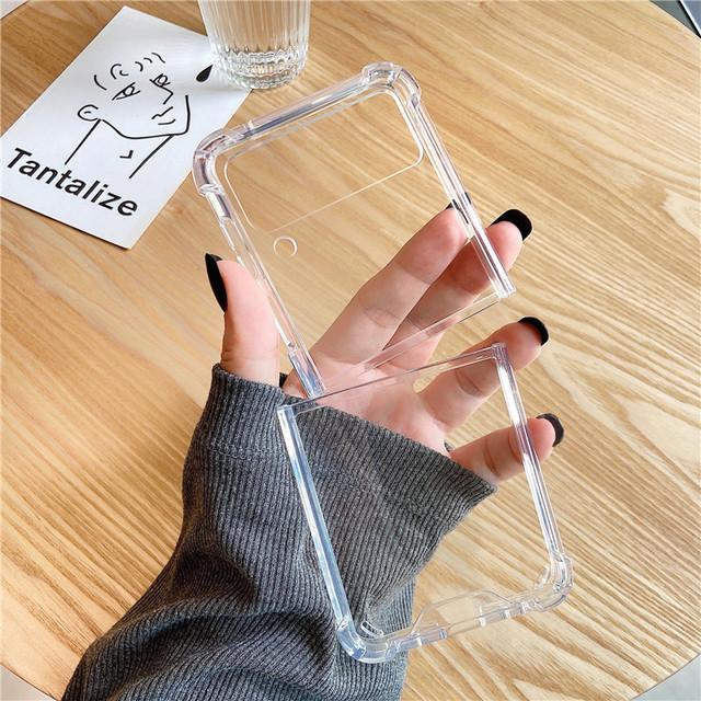 

Милый прозрачный жесткий тонкий чехол для телефона с 3d черным сердцем для Samsung Galaxy Z Flip 4 3 5g, противоударная защитная задняя крышка For Samsung Z Flip