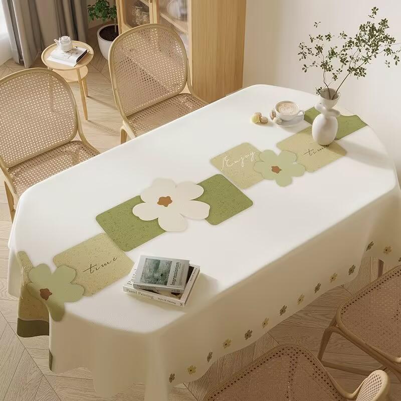 Universeel Waterdicht Oliebestendig PVC Tafelkleed Ovaal Rechthoekig Eettafelhoes Voor Restaurant Bruiloft Koffieshop Decor 90x90cm 1pcs