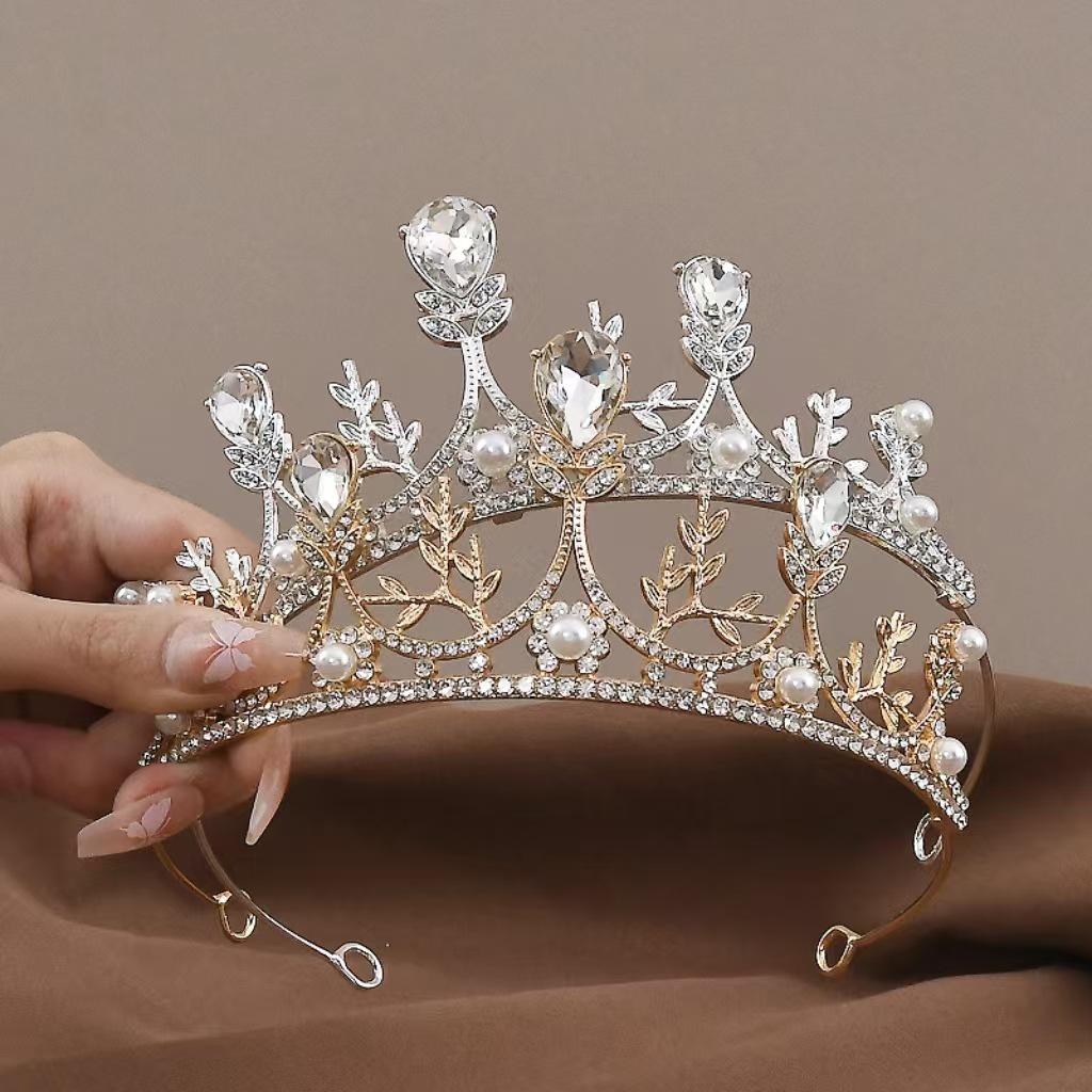 Kristallblatt-Krone Kopfschmuck für Kinder für Prinzessin, Weihnachten und Geburtstagsfeiern