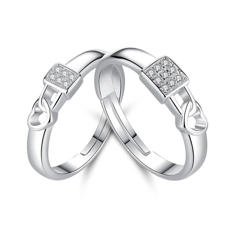 Classic Couple Rings For Men Women CZ Stone Trendy Wedding Lovers' Ring Jewelry Romantic Valentine's Day Present Ring Accessory