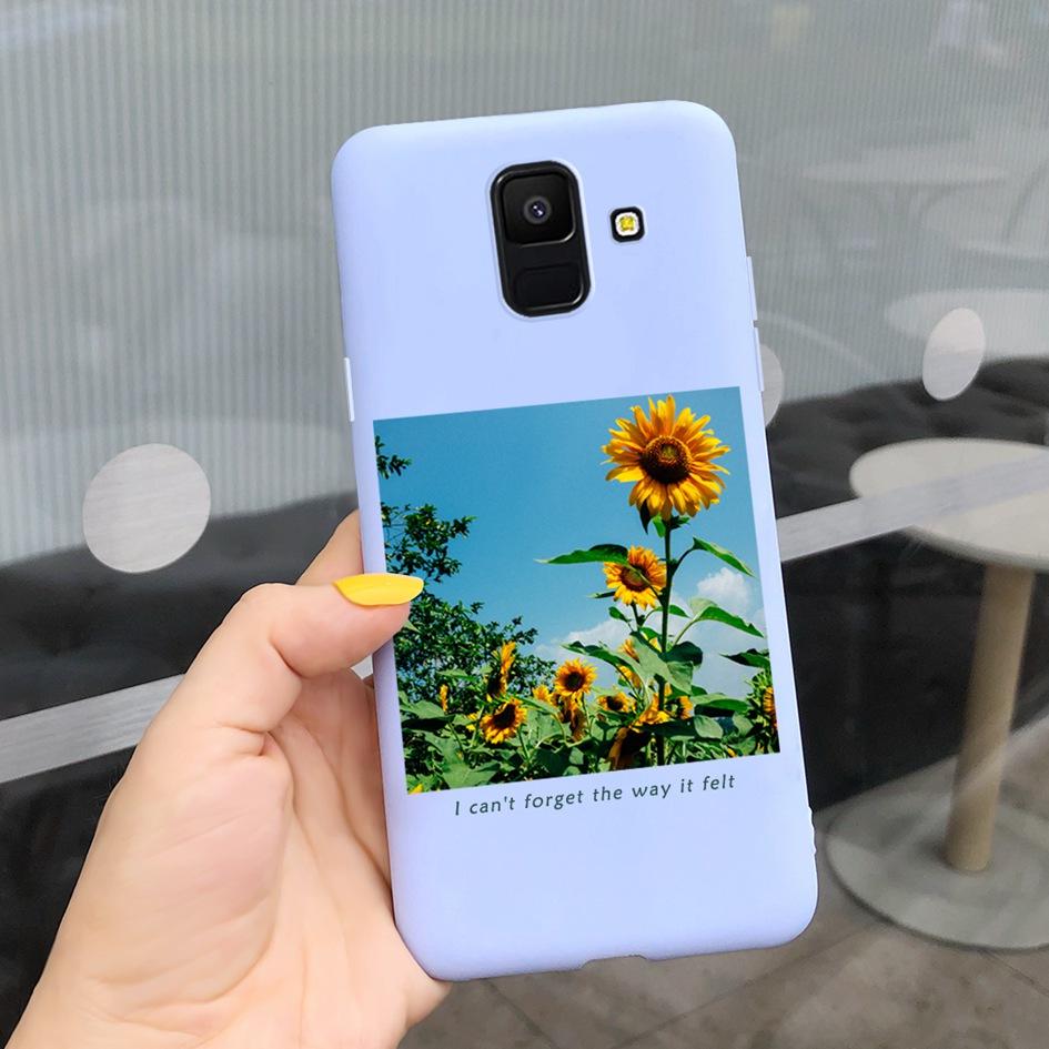 For Samsung Galaxy A6 2018 Case SM-A600F Cute Sunflower Astronaut Phone Cover For Samsung A6 Plus 2018 A6Plus A6+ SM-A605F Coque