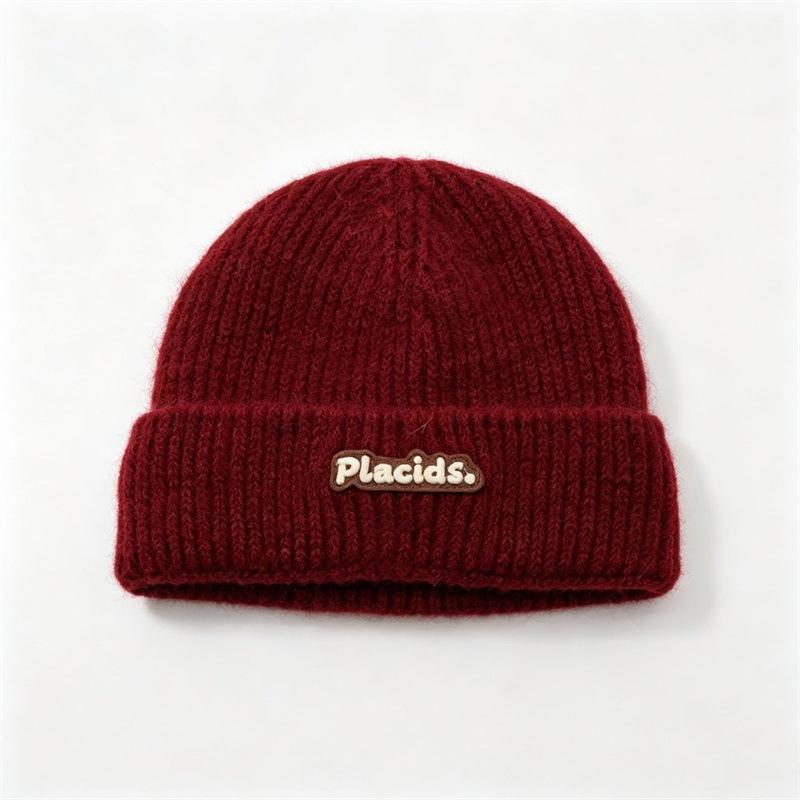 Knitted hat women's autumn and winter letter wool hat outdoor warm versatile pullover ear protector cold hat men's tide