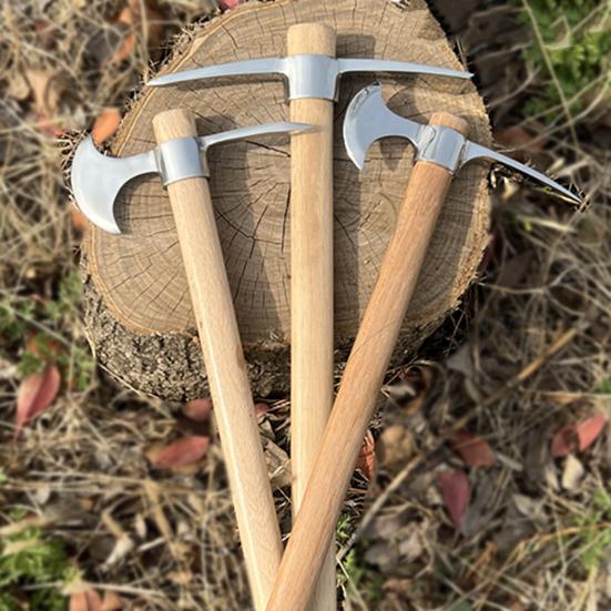 Double Headed Pickaxe Stainless Steel Dual Head Gardening Pickaxe Heavy Duty Pickaxe with Handle for Digging Weeding Planting