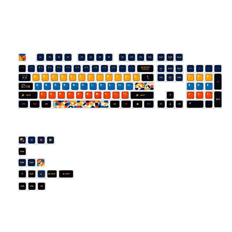 ASA Profile PBT Keycap Set 120 Keys Geometric Design For Mechanical Keyboards Switches 61 108 Layouts Keyboards Keycaps