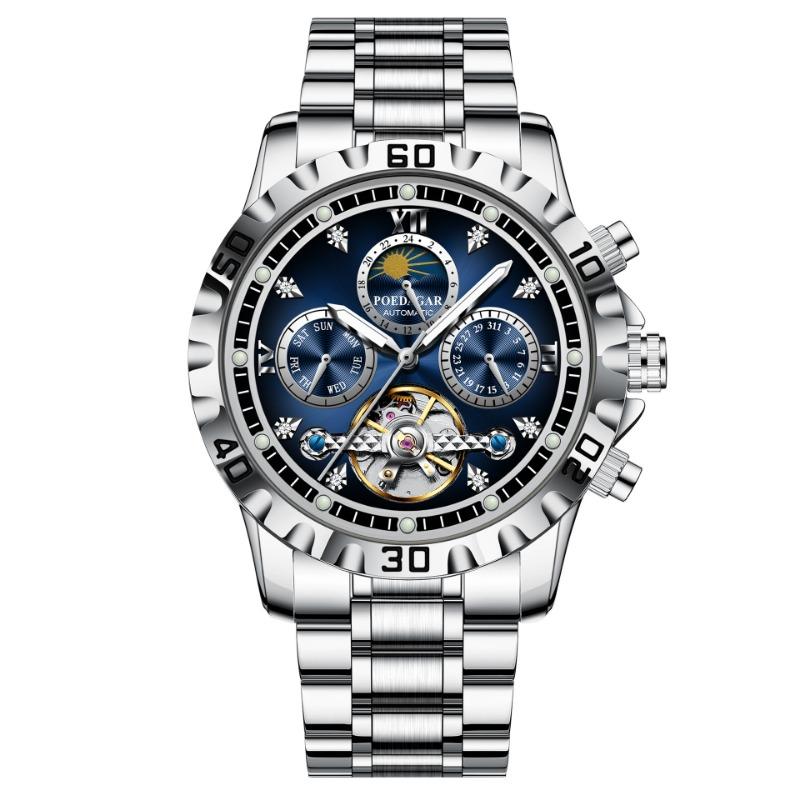 Top Brand Mechanical Watch Men's Waterproof Multifunctional Mechanical Watch Luminous Wrist Watch
