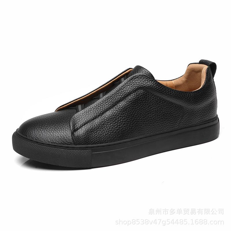 

Retro new shoes leather board shoes casual comfortable sports British business 38 чёрный