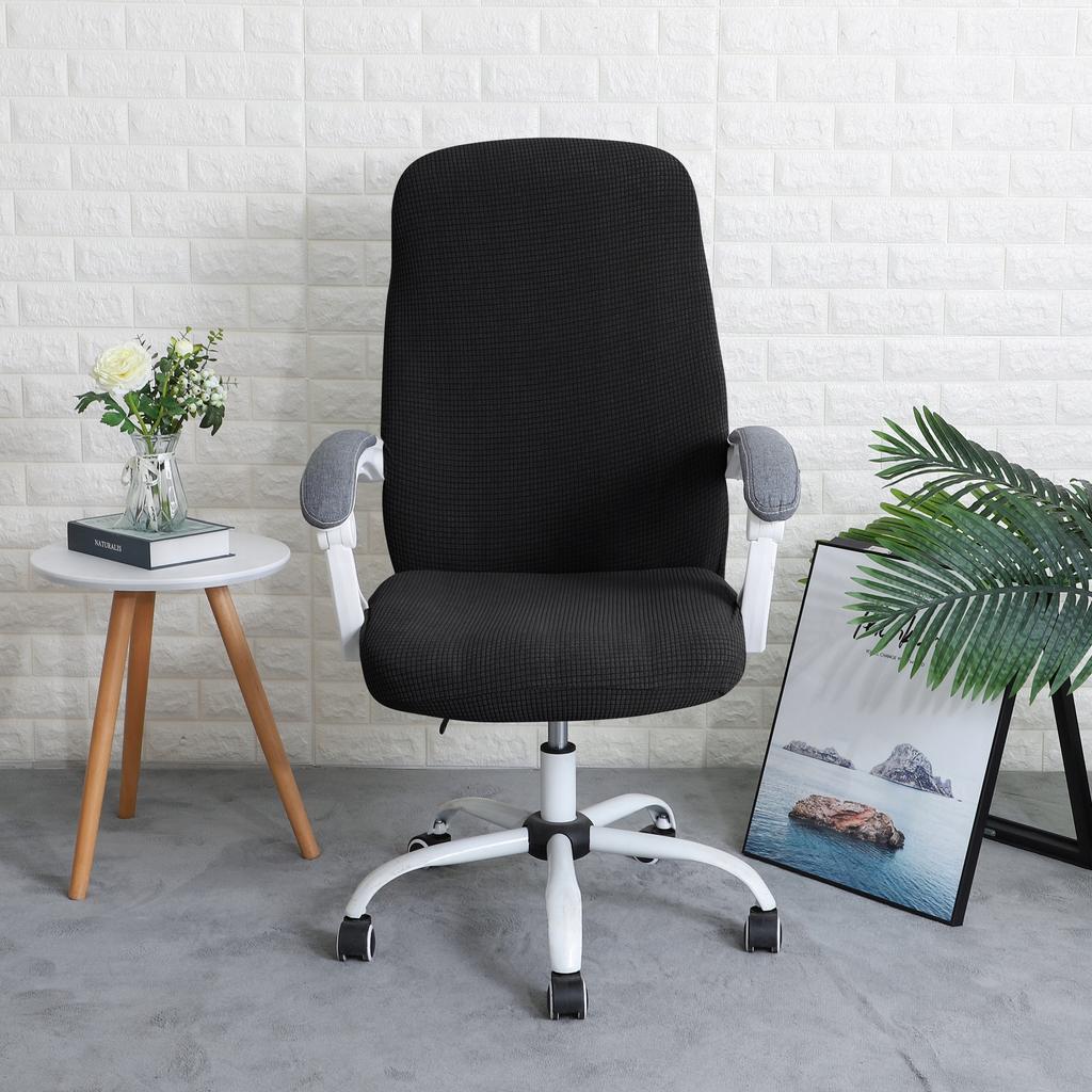 Swivel Office Chair Cover Black Jacquard