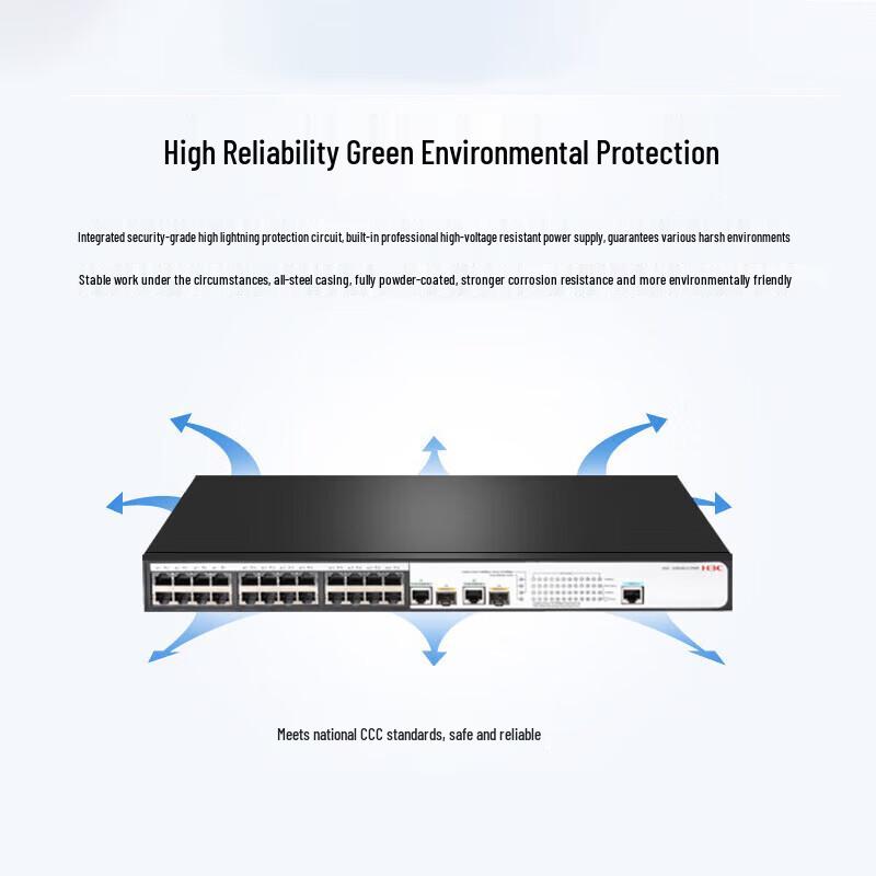 H3C US700 24-Port 100M PoE+ Managed Layer 2 Switch with 2x 1G SFP