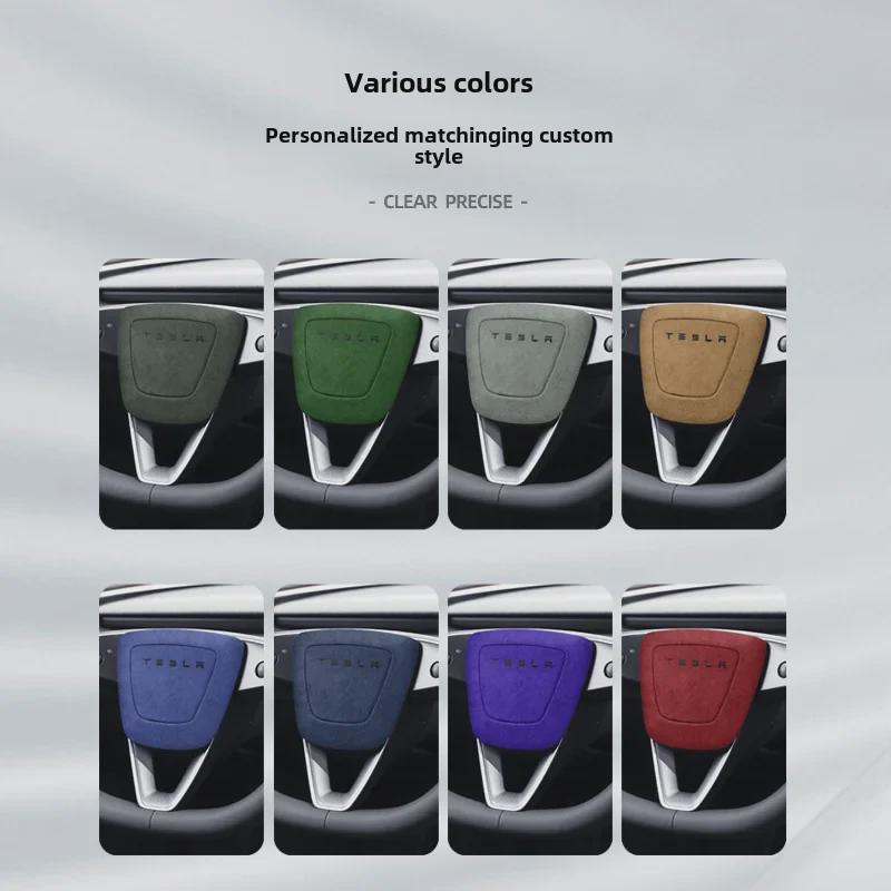 Alcantara Suede Sticker for Tesla Model 3 Steering Wheel Speaker Button
