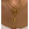 New Design Stainless Steel Gold Plated Fish Pendant Clavicle Necklace For Women Waterproof Beach Party Jewelry Accessories