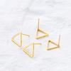 10PCS 14K 18K Gold Plated Brass Earring Triangle Hollow Shape Stud Earrings Hook For DIY Jewellery Making Supplies