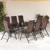 VidaXL Lot de 8 Chaises Pliables de Jardin, Sièges de Terrasse, Chaises de Balcon, Meubles de Patio Extérieur, Marron Résine 3270611