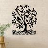 Metal Wall Art Birds on Branch, Garden Tree of Life Decor, Rustic Home Living Room Hanging
