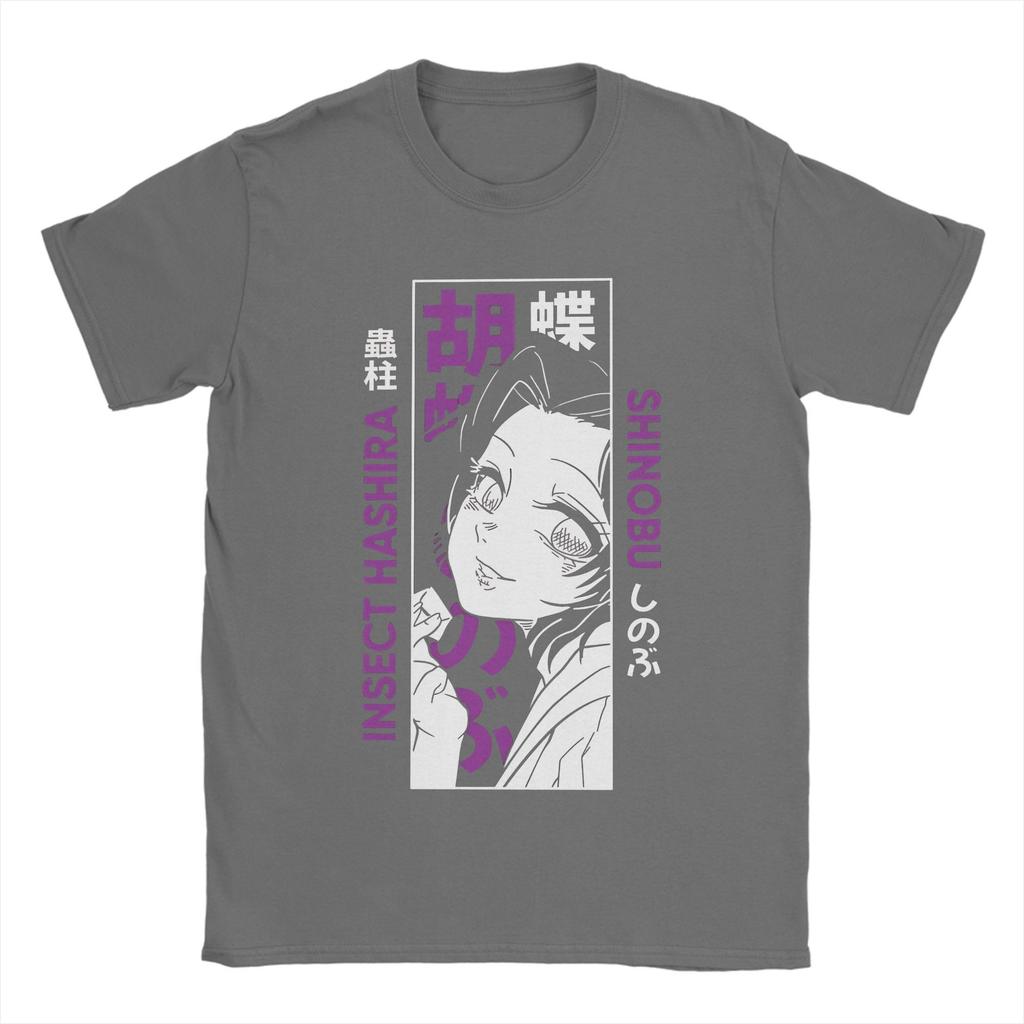 Kreative Kochou Shinobu T-Shirts Herren Rundhals Reine Baumwolle T-Shirts Kurzarm Tees Neuankömmling Kleidung