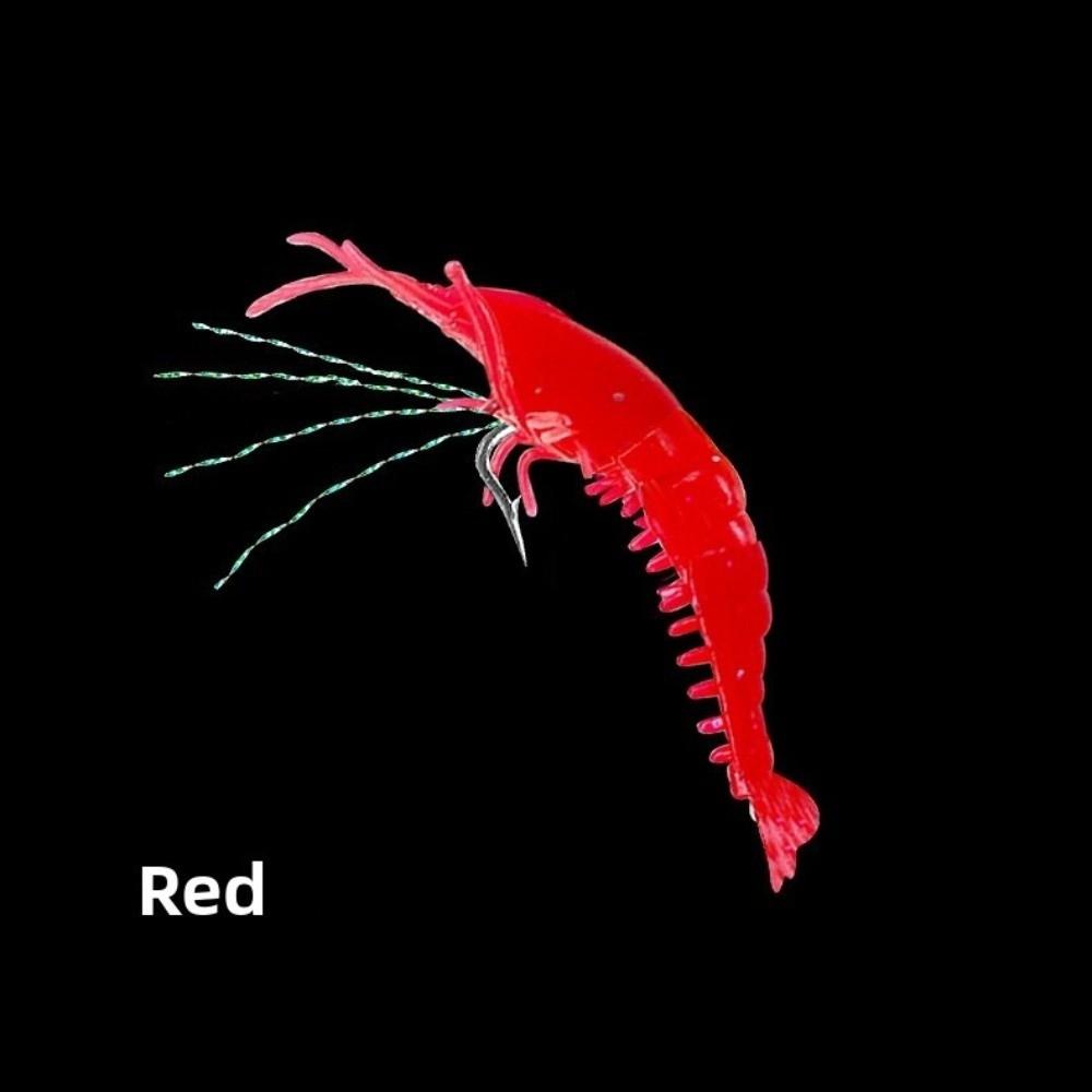 10pcs 2026 Sea Fishing Prawn Lure Single Hook Soft Shrimp Fake Bait Biomimetic Creative Hook Worm Silicone