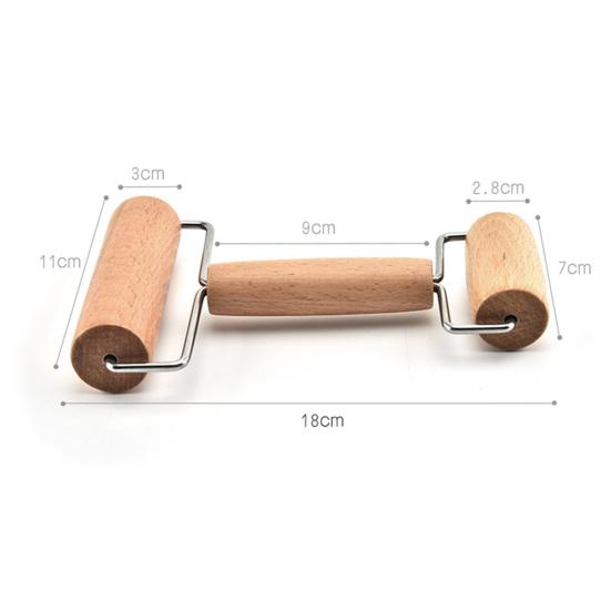 Cleaner Products Dual Ended Wooden Rolling Pin Flour Pastry Dough Roller Kitchen Baking Tool