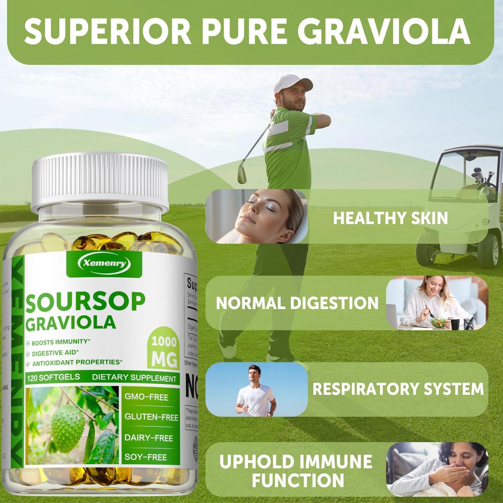 Soursop Capsules, All-natural, Antioxidant Support, Immune Support, Suitable for Adults.