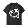 Herren 100% Baumwolle Rundhals Kurzarm T-Shirt, Lustiges X-Augen Smiley Gesicht Aufdruck Lässiges Atmungsaktives Weiches Tee, Tägliches Tragen Leichte Streetwear Oberteile