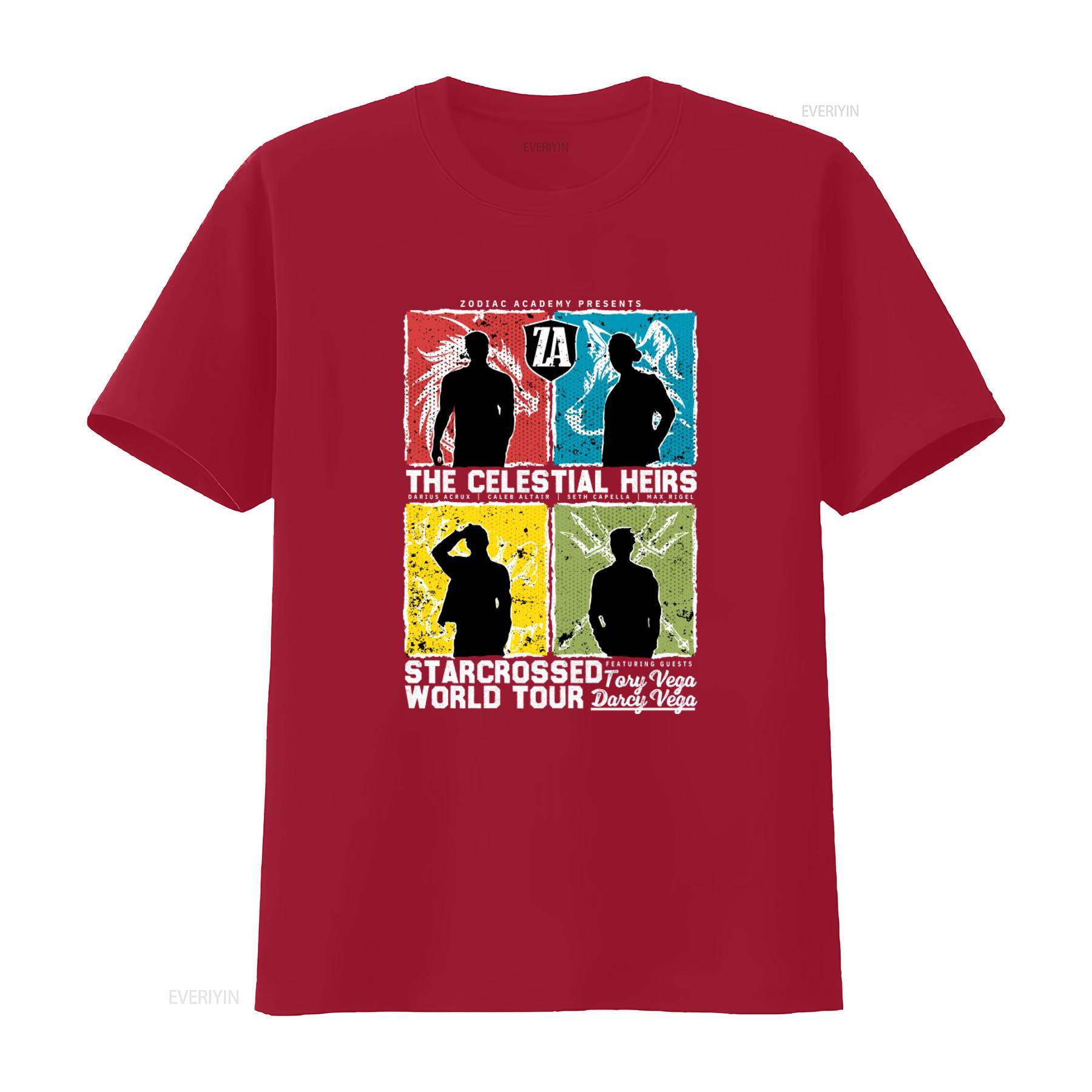 Celestial Heirs Starcrossed World Tour Officially Licensed Zodiac Academy Za Vintage Band Romantasy Merch T Shirt vintage S