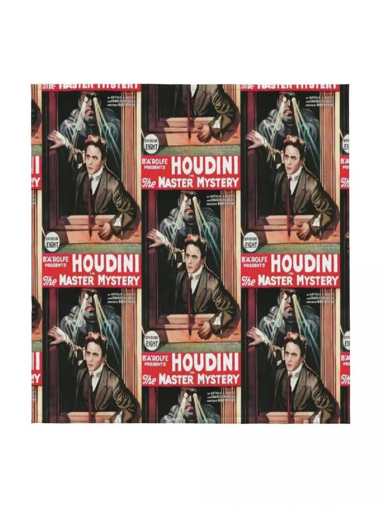 Vintage Movie Poster  Harry Houdini in The Master Mystery  Throw Blanket Soft Plaid Travel Blankets