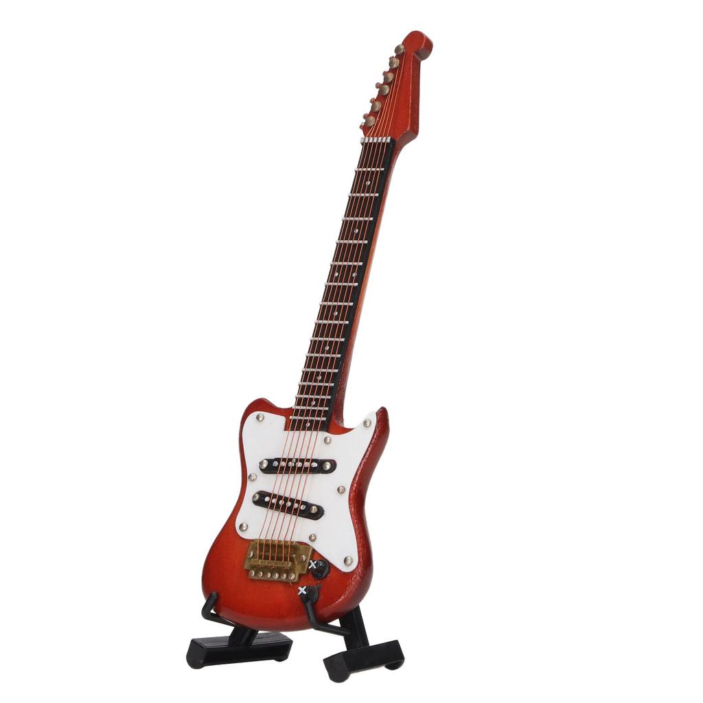 Miniature Dollhouse Guitar Toy Lightweight Exquisite Shape Educational Wooden Craft Ornaments for