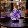 Halloween Night Light Ghost Glitter Ball Lamp, Glowing Spiderweb Faux Crystal Sphere Light, Lamp Purple Glow Spider for Holiday Party Table Decoration